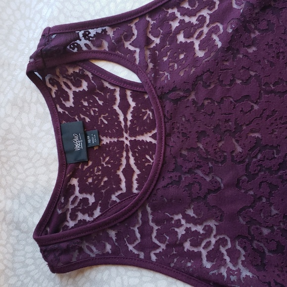 Women's Raspberry Purple Razorback Sheer Tank Top Size XS - Picture 6 of 15